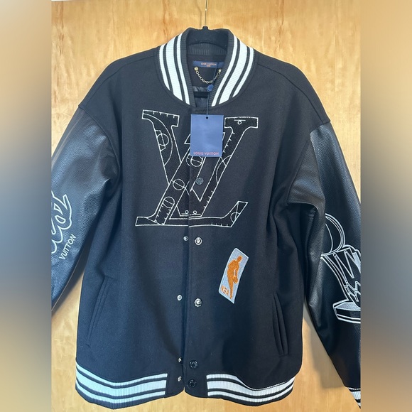 Louis Vuitton バスケットボールジャケットL Louis Vuitton x NBA Leather Basketball Jacket Black Men's
